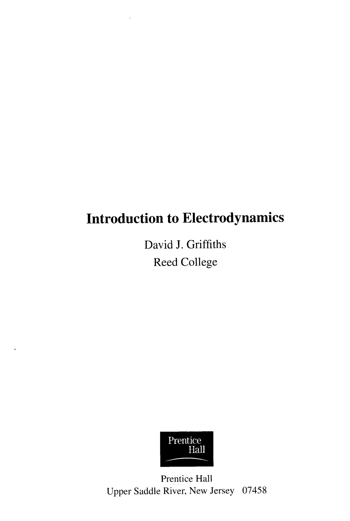 Introduction To Electrodynamics